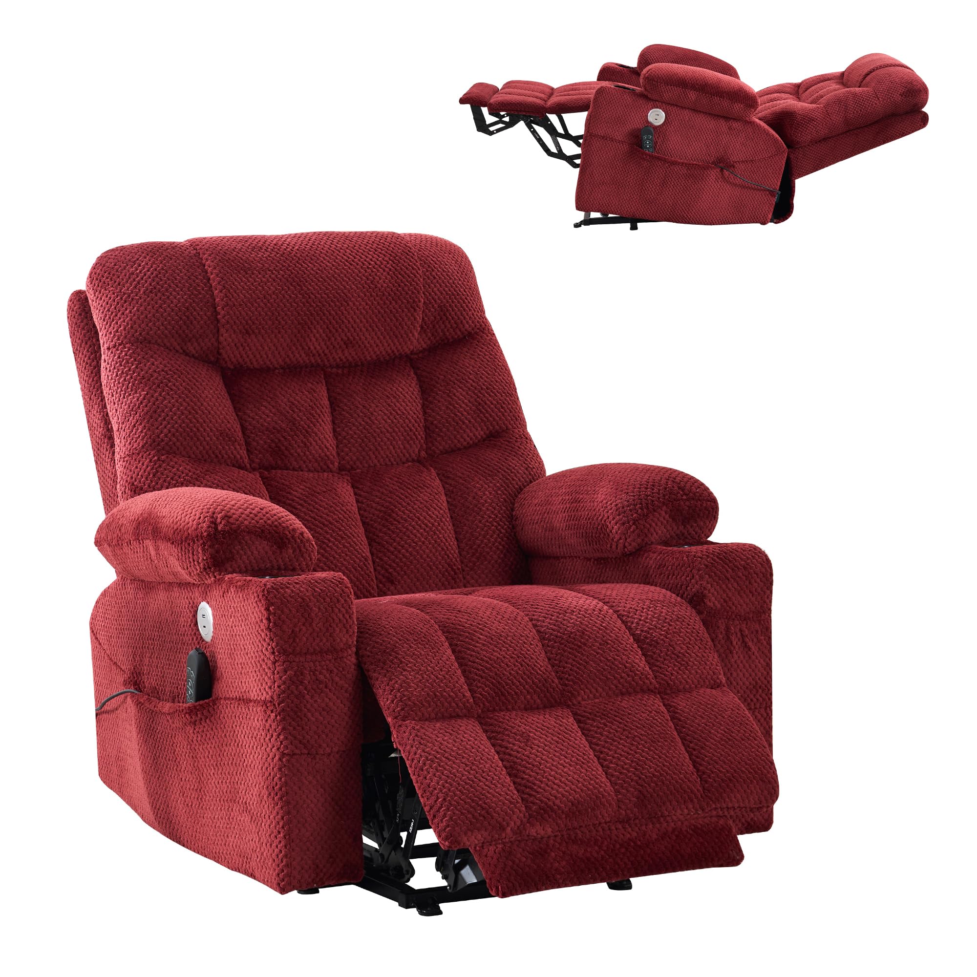Dual Motor Power Lift Recliner with Massage and Heat