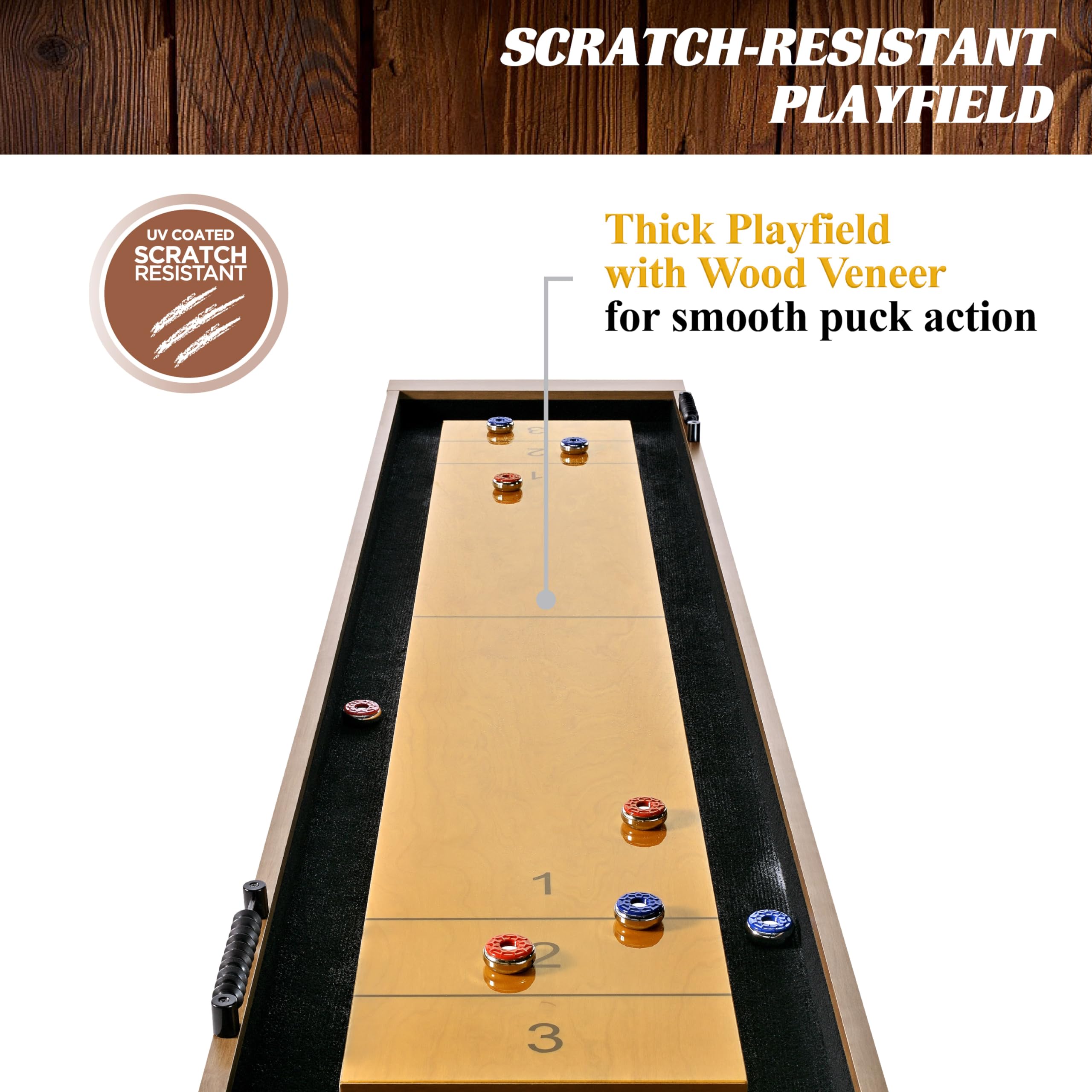 9' Urban Shuffleboard Table with Scratch-Resistant Playfield