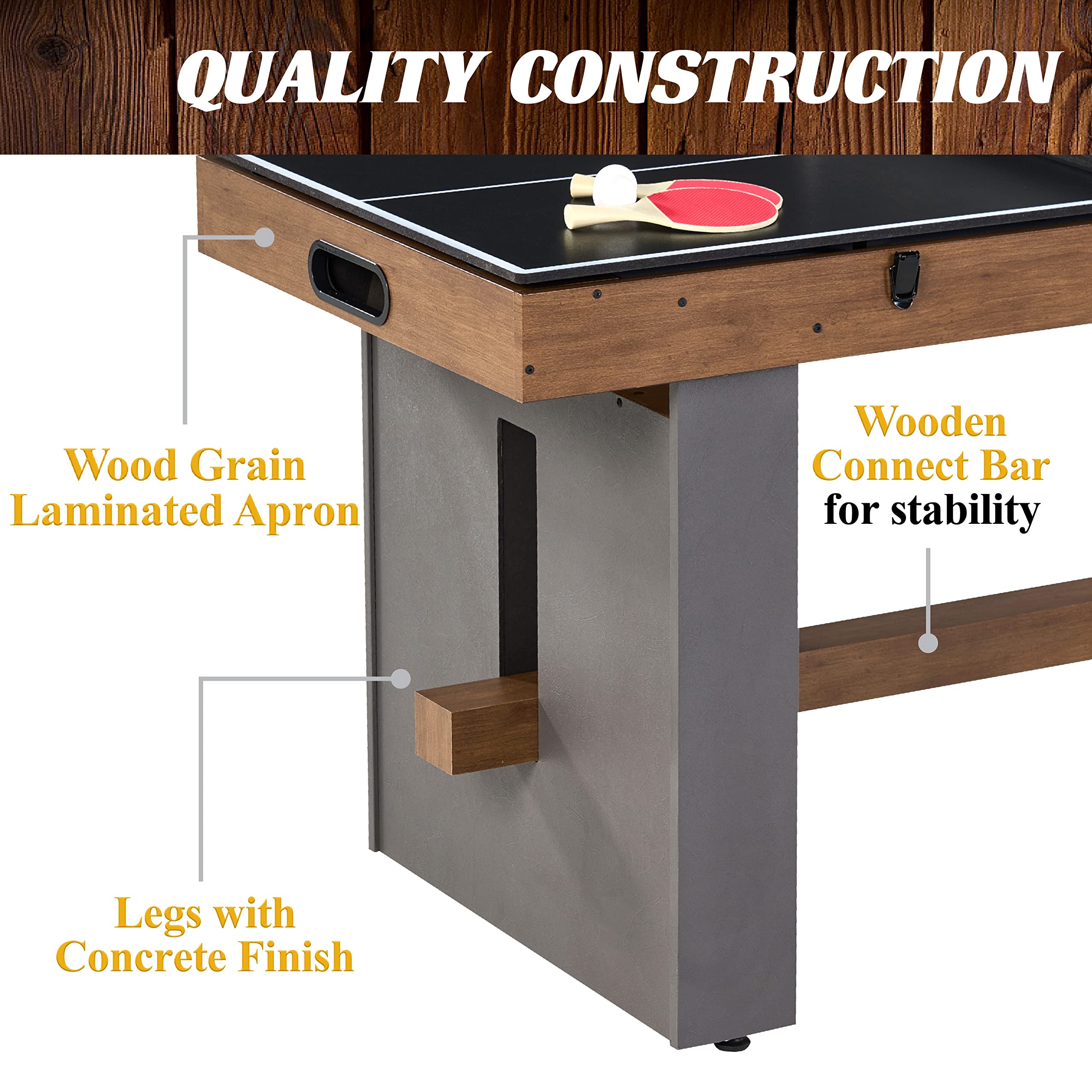3-in-1 Combination Game Table - Foosball, Air Hockey & Table Tennis