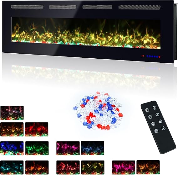 42 Inch Electric Fireplace Heater with Remote Control