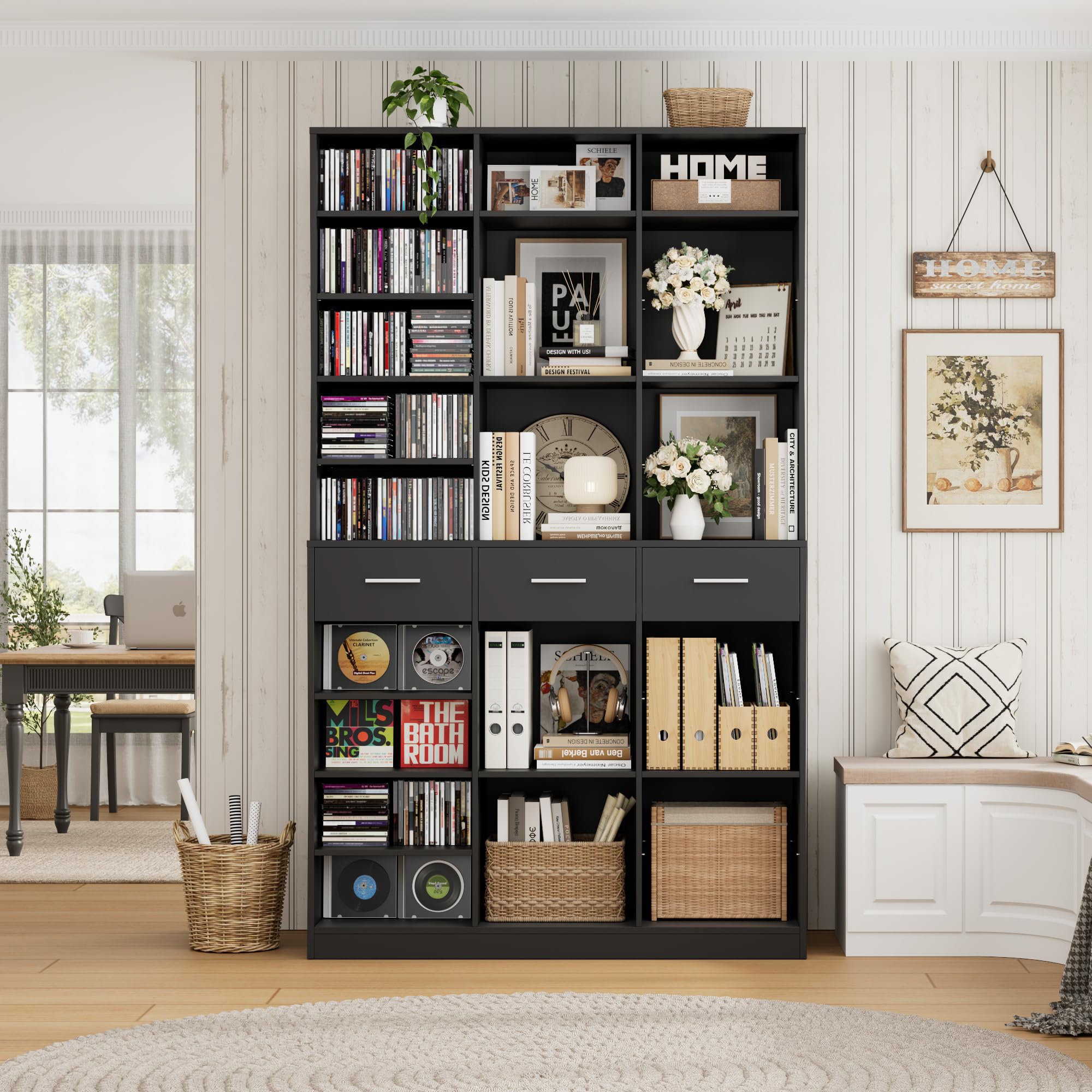 75" Tall Bookshelf with Drawers