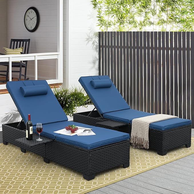 Outdoor Chaise Lounge Chairs Set of 2