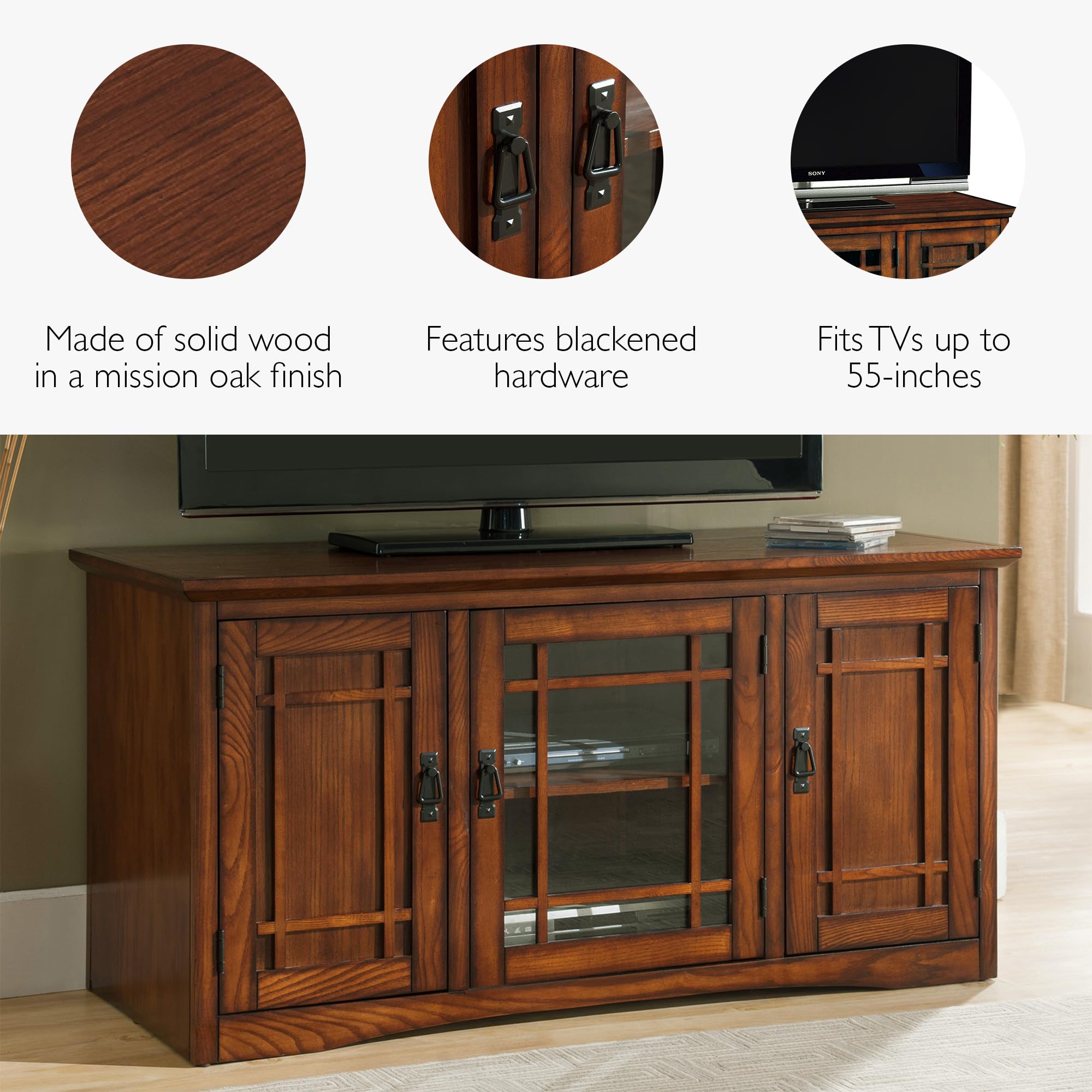 Mission Oak TV Stand for 55" TVs