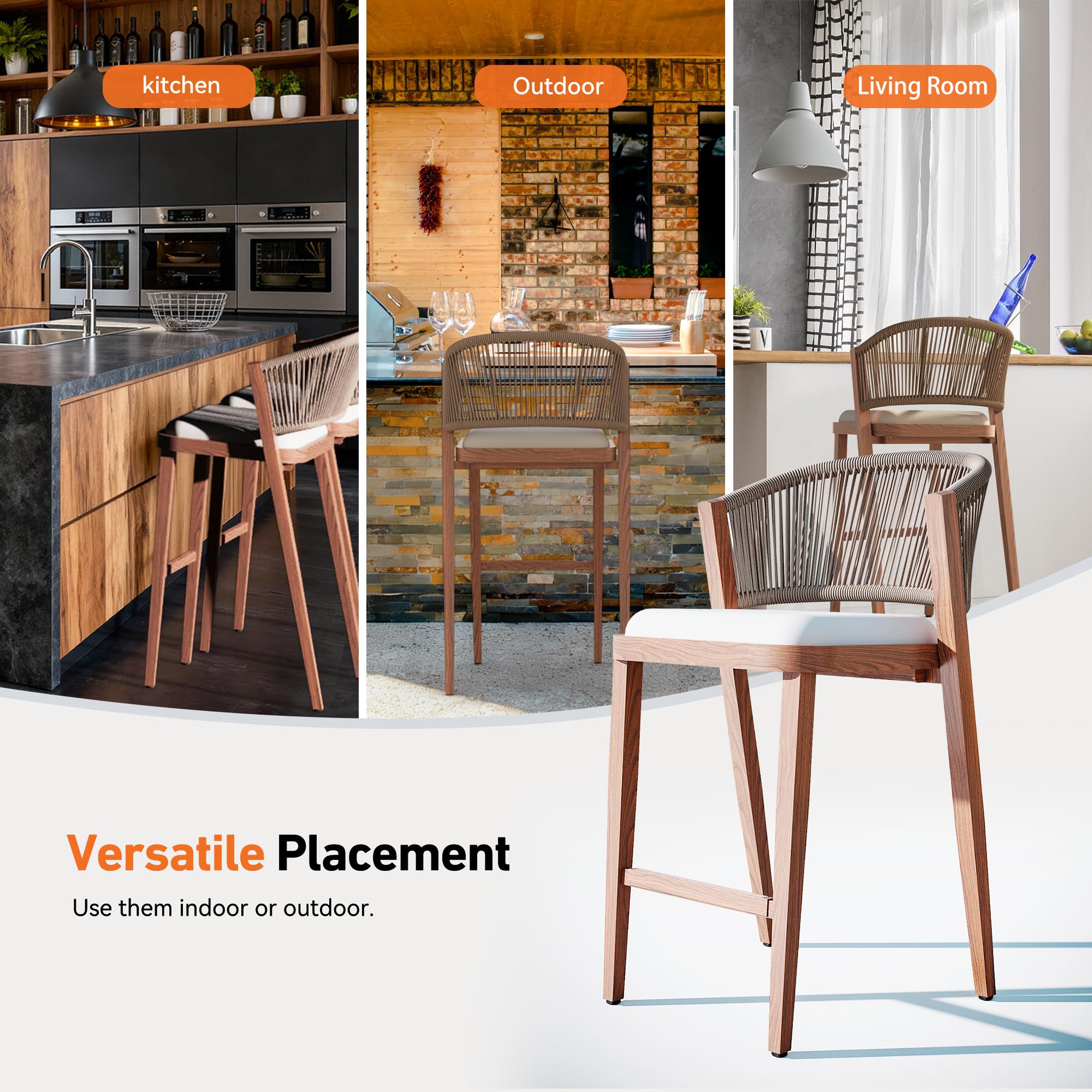 Chatham Outdoor Counter Height Bar Stool Set of 2