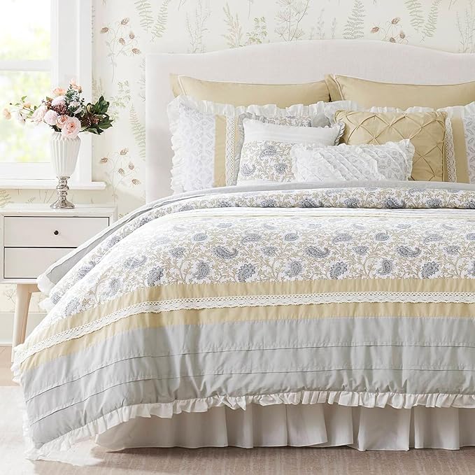 Cotton Percale Comforter Set Queen 9 Piece