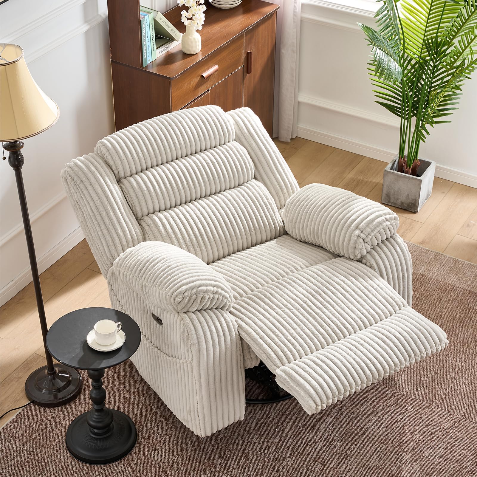 Power Swivel Rocker Recliner with Massage and Heat