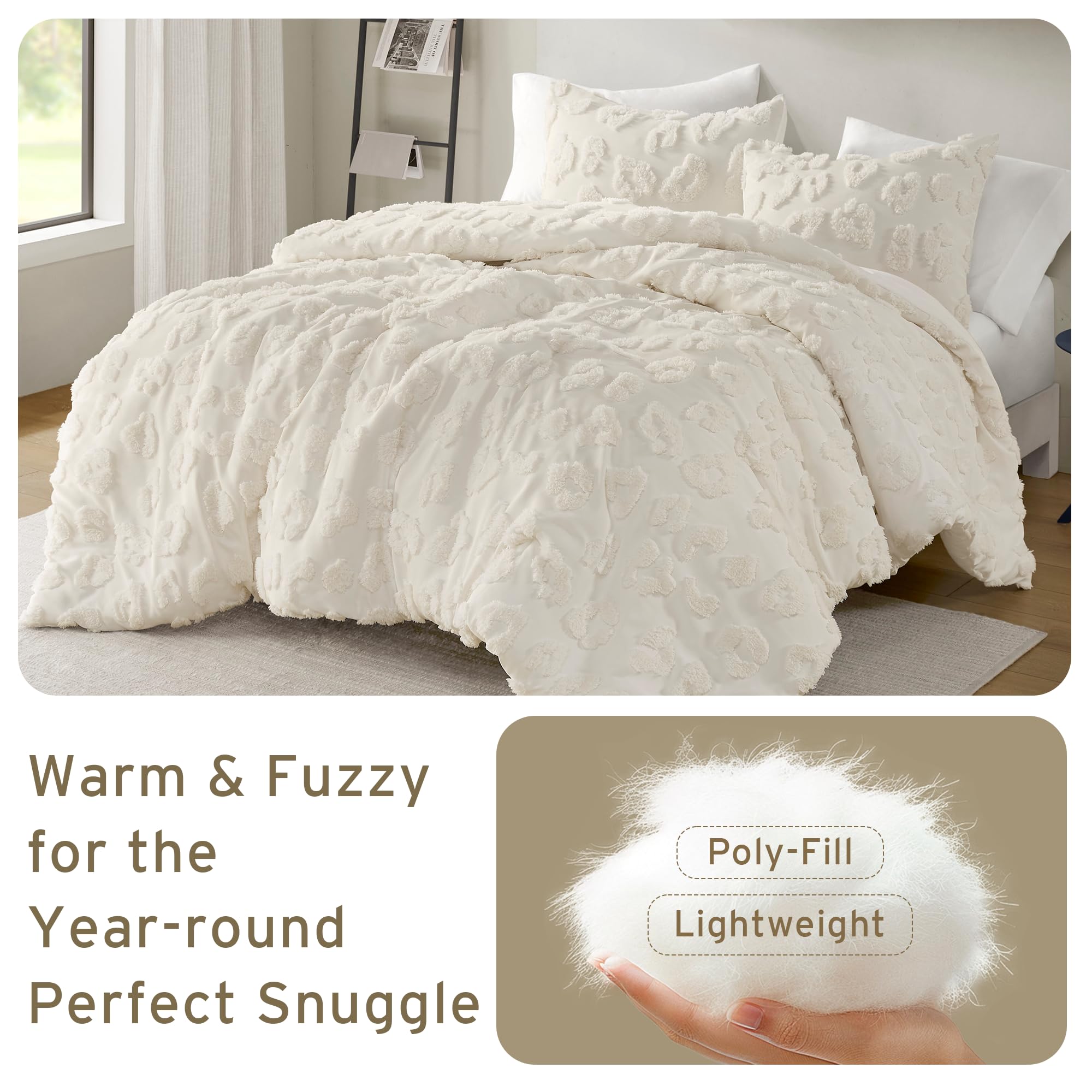 King Chenille Tufted Animal Print Comforter Set