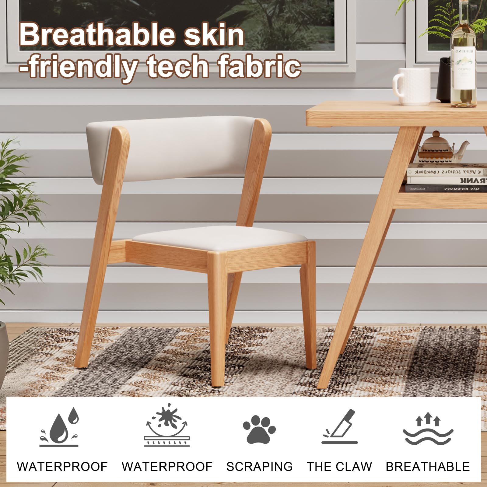 Solid Wood Bistro Table and Chairs Set of 2