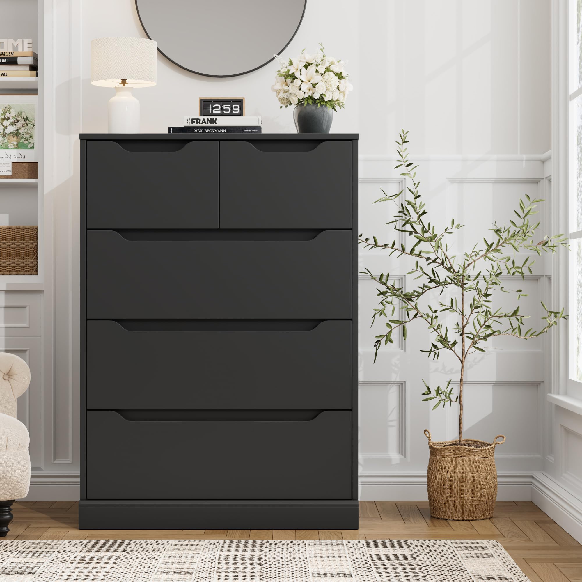 5 Drawer Dresser with Cut-Out Handles