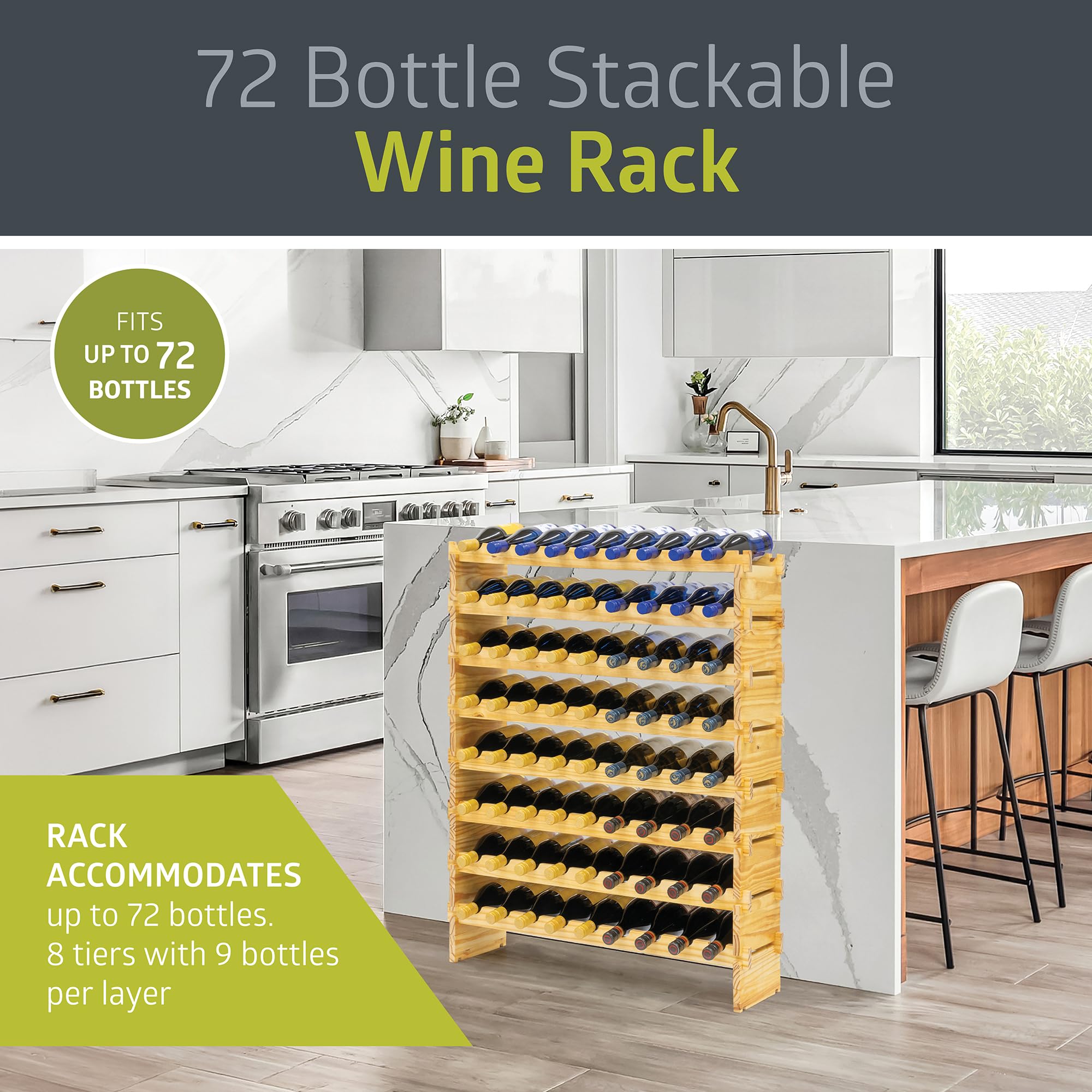 72 Bottle Stackable Wine Rack
