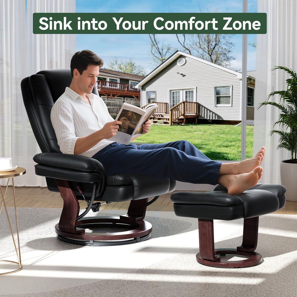 Swivel Recliner Chair with Ottoman