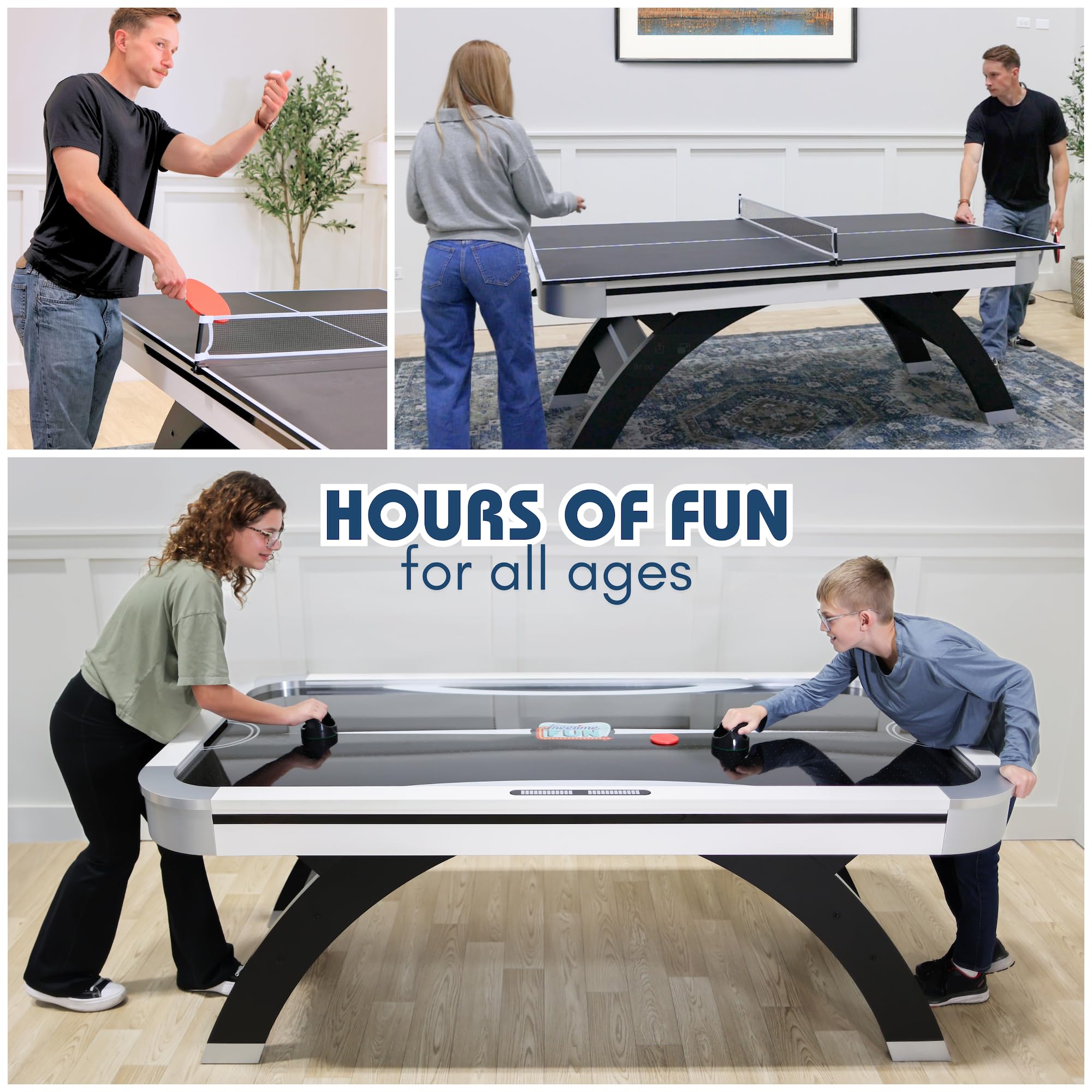 7 ft Multi-Functional Air Hockey Table with LED Lights