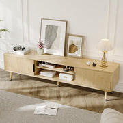 Mid Century TV Stand 62 Inch Natural Oak