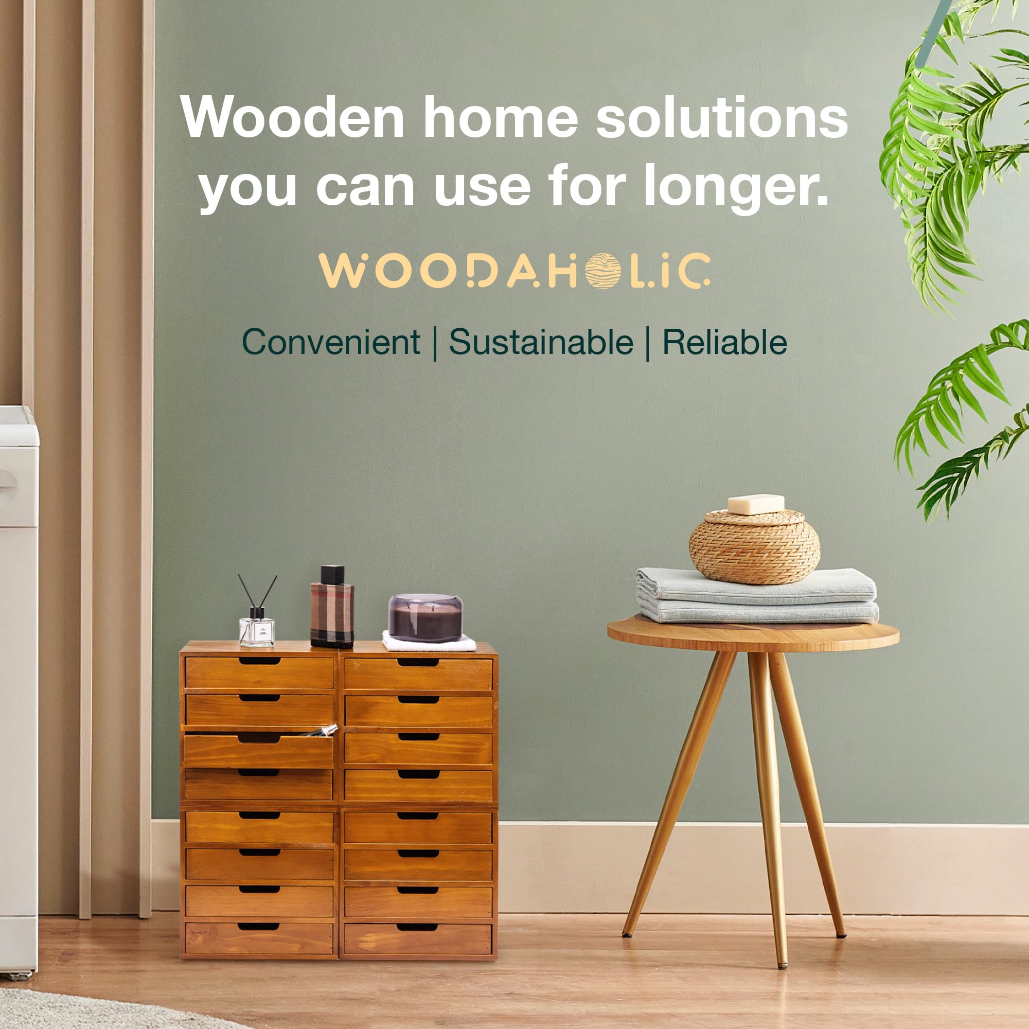 4-Pack Wooden Desktop Storage Organizer