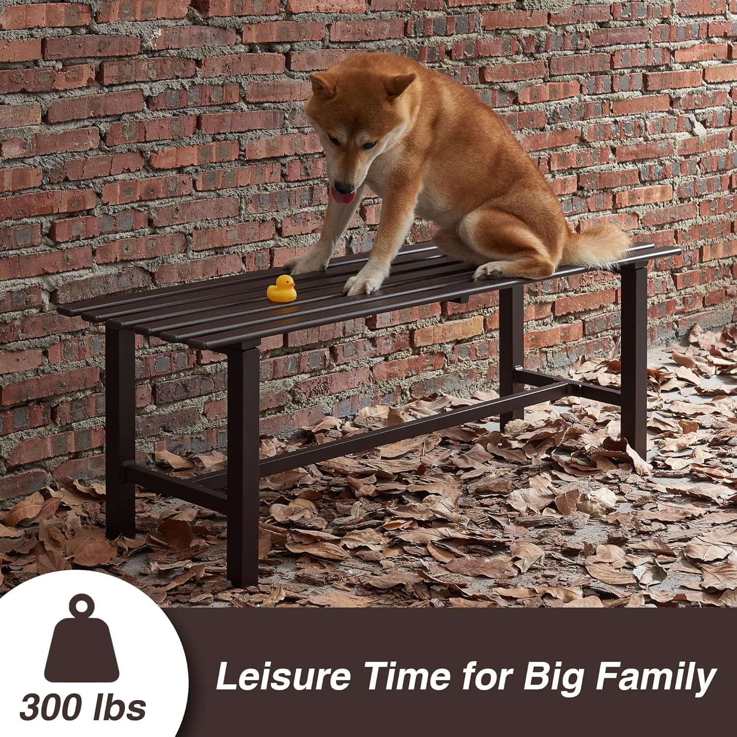 Outdoor Metal Bench Backless 2-Person Seating