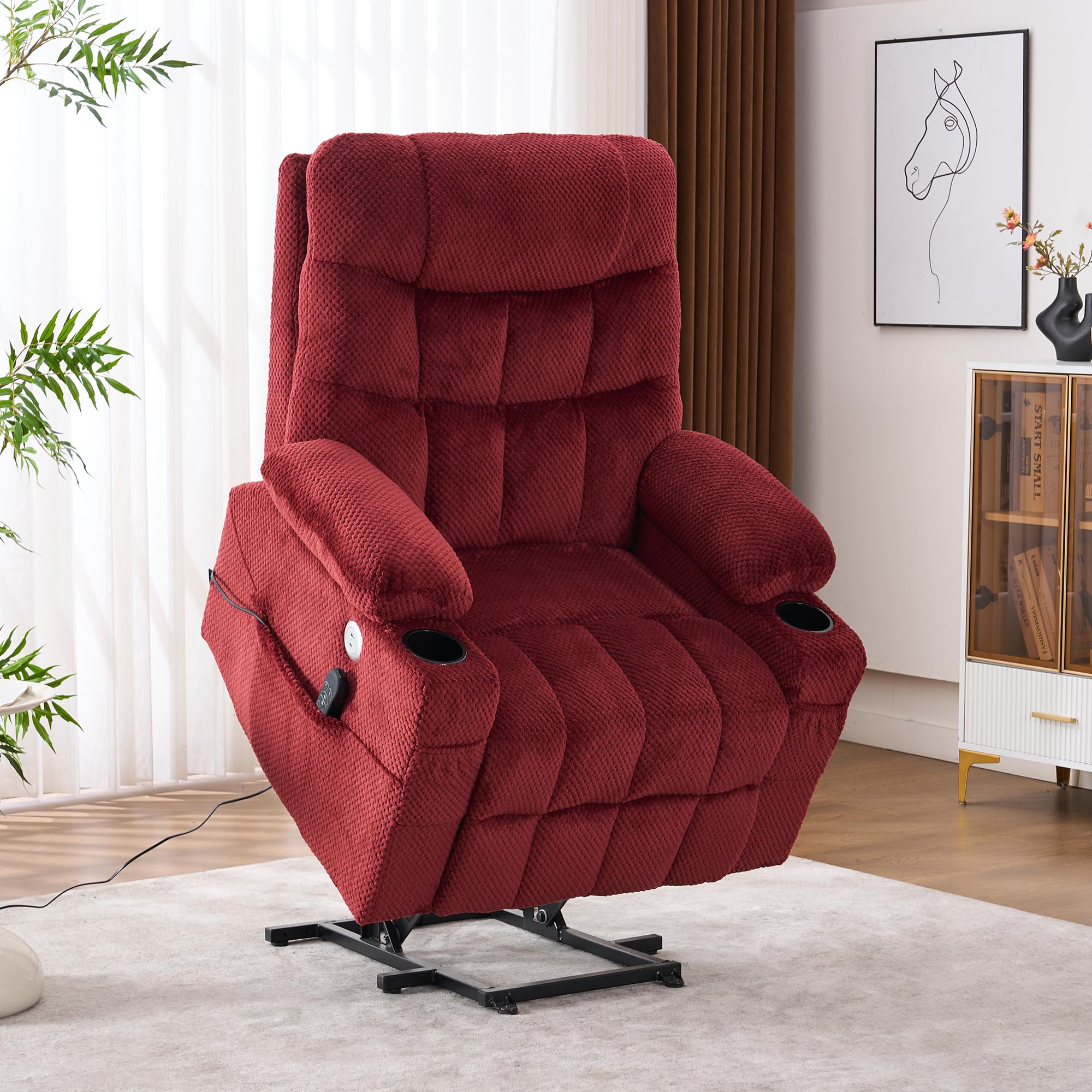 Dual Motor Power Lift Recliner with Massage and Heat