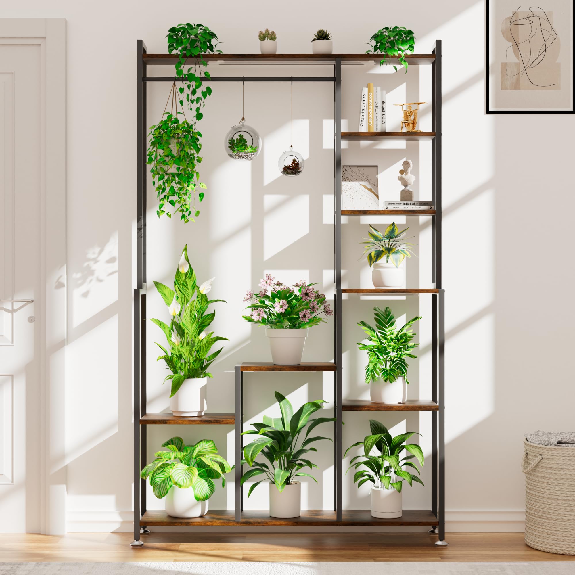 8-Tier Plant Stand with Grow Light - 71 Inches Tall