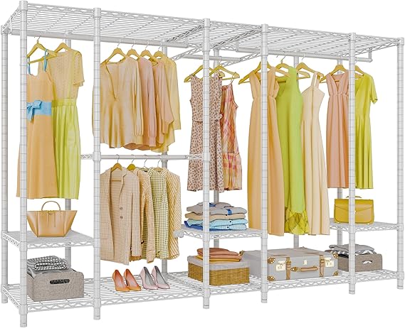 Extra Large Portable Closet Rack with Heavy Duty Metal Frame