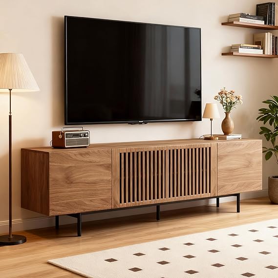 Mid-Century Modern Extendable TV Stand with Storage