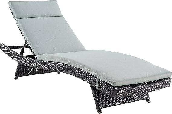 Biscayne Reclining Wicker Outdoor Chaise Lounge Chair
