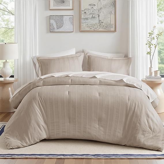 Logan Striped Comforter Set King 7-Piece