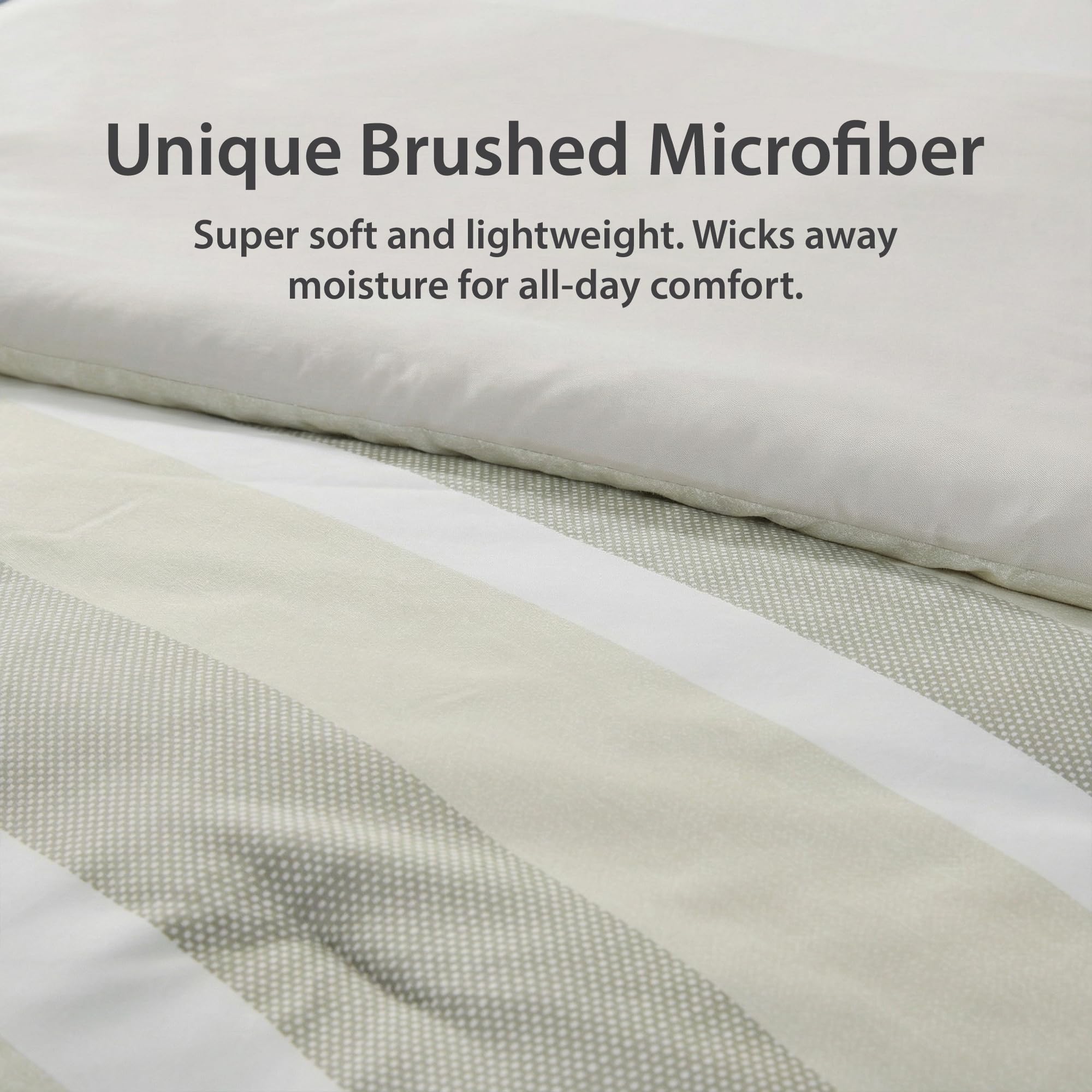 King Size Striped Comforter Set 7 Piece