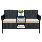 Patio Loveseat with Built-in Coffee Table