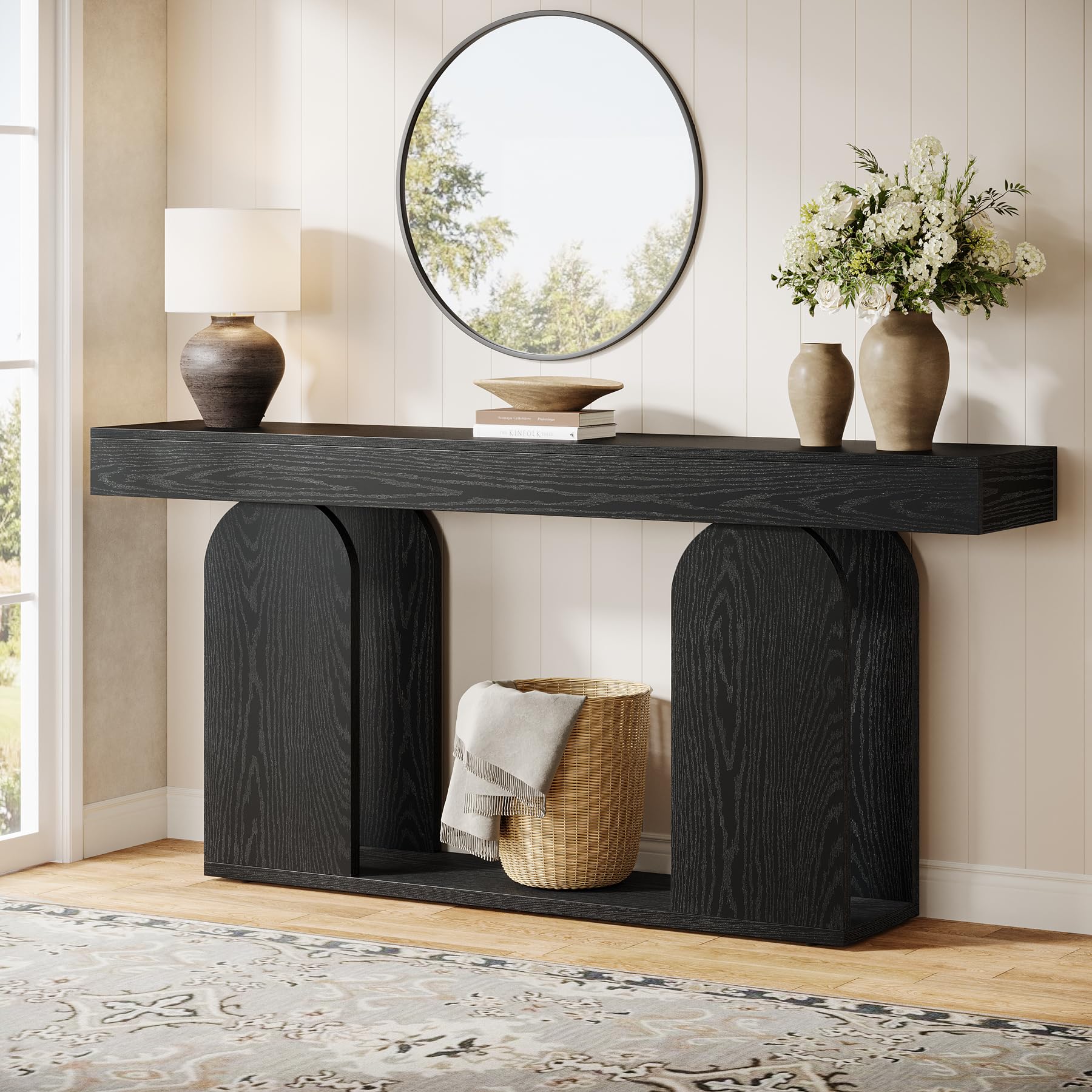 70.9-Inch Extra Long Console Table with Storage Shelf