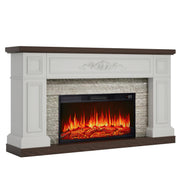 60" Electric Fireplace TV Stand with Mantel