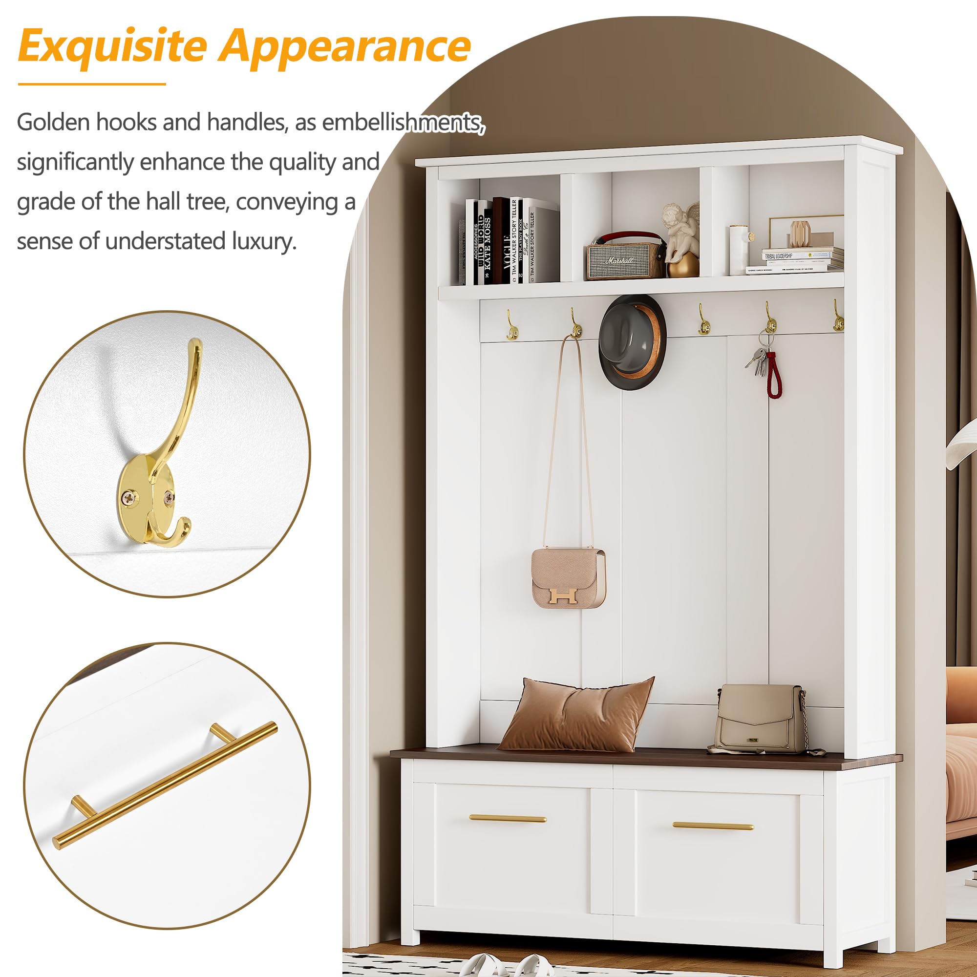 4-in-1 Storage Hall Tree with Bench