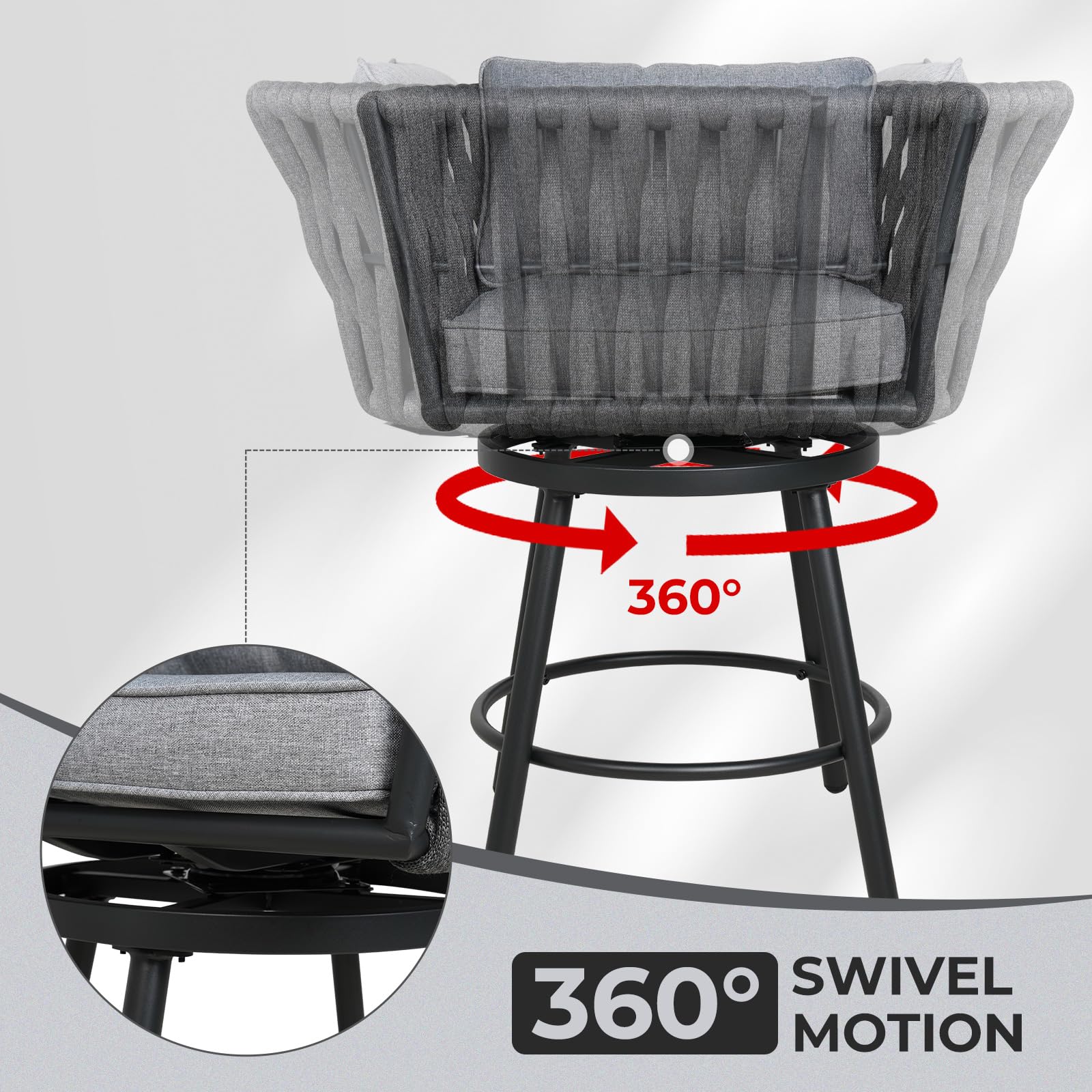 Outdoor Swivel Bar Stools Set of 2