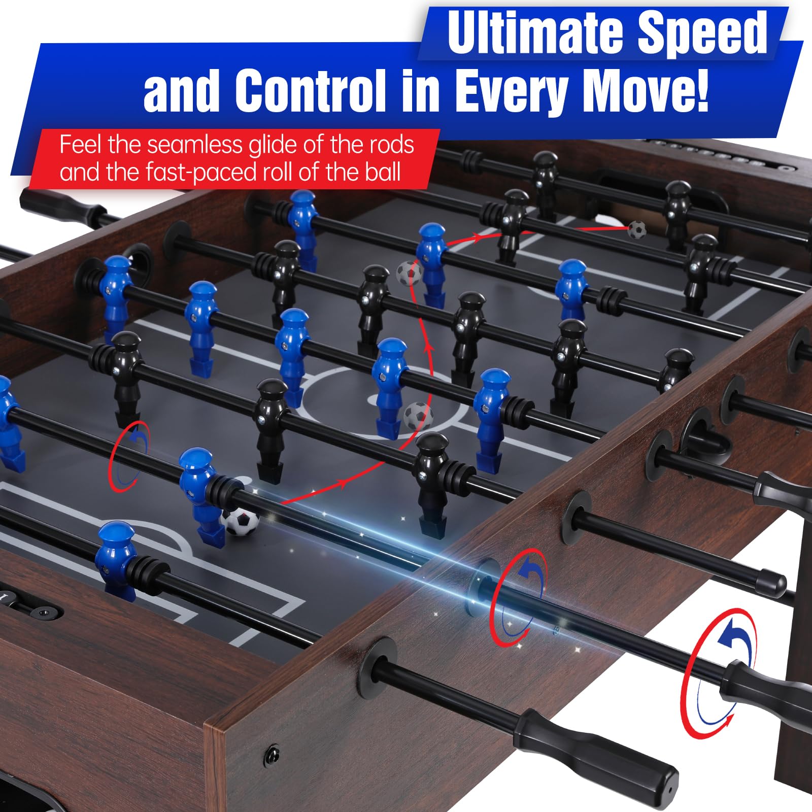 54" Foosball Table for Adults & Kids