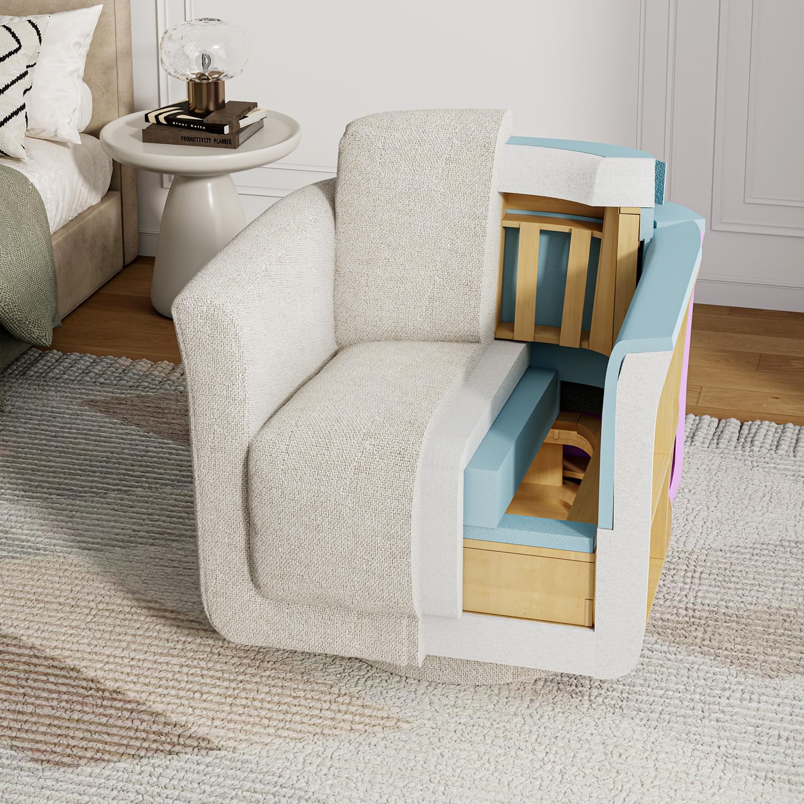 360° Swivel Accent Chair with Chenille Upholstery