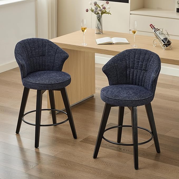 Swivel Barstools Set of 2 - 24 Inch Counter Height