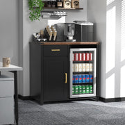 Coffee Bar Cabinet with Mini Fridge Space