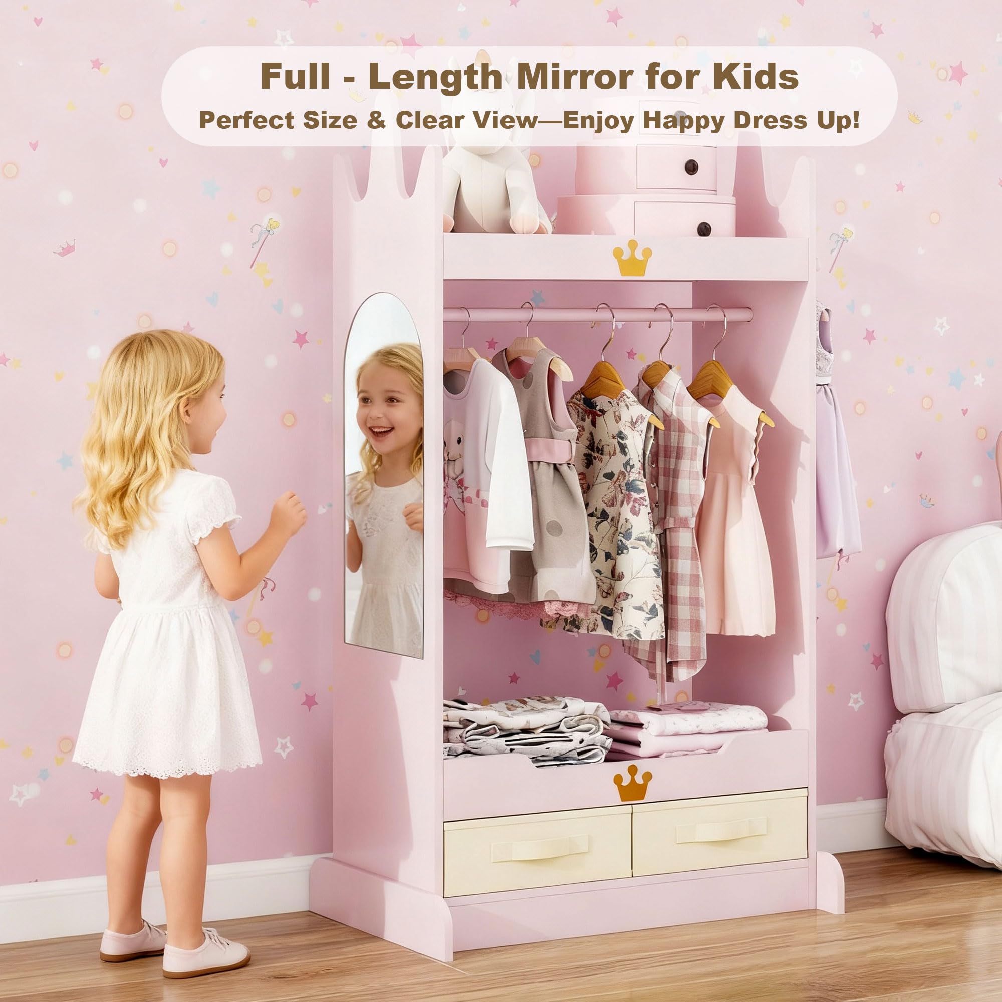 Kids Dress Up Storage with Mirror