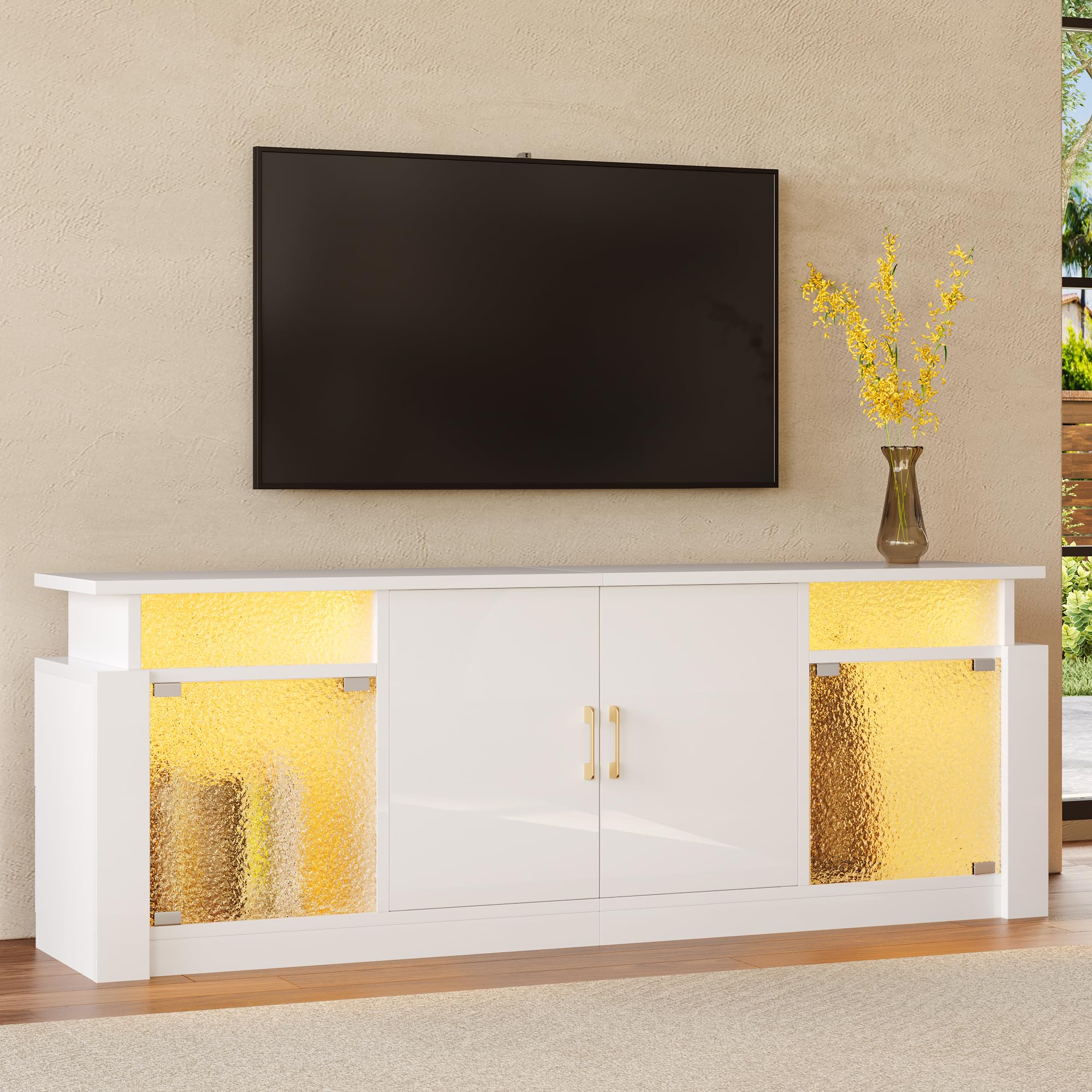 LED TV Stand for 65-70 Inch TV with Storage Cabinets