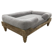 Large Washed Oak Dog Bed with Orthopedic Memory Foam