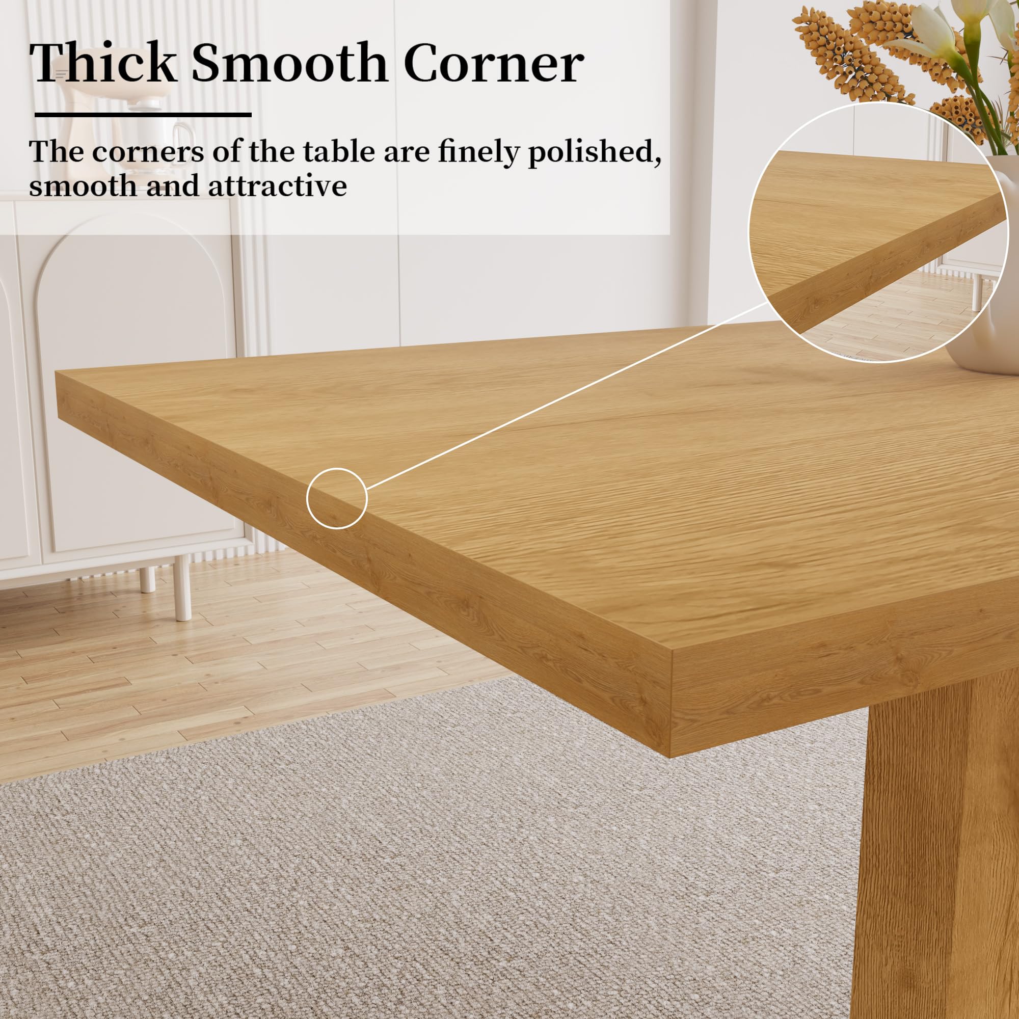 46" Rectangular Dining Table with Oak Finish