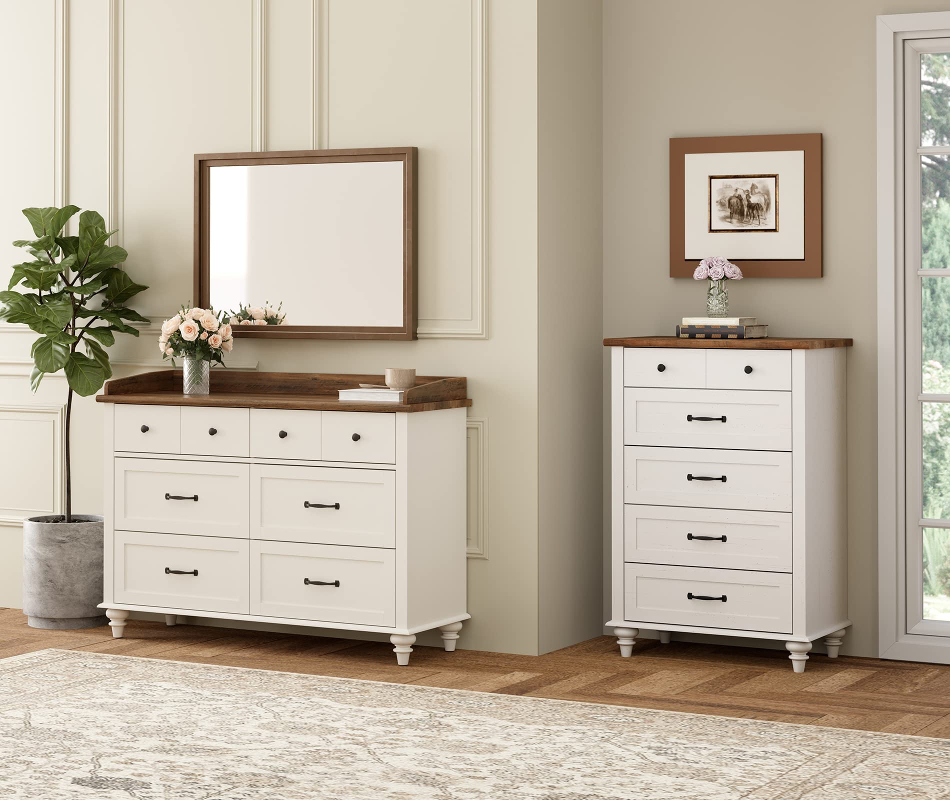 Bedroom Dresser Set of 2 with Drawers