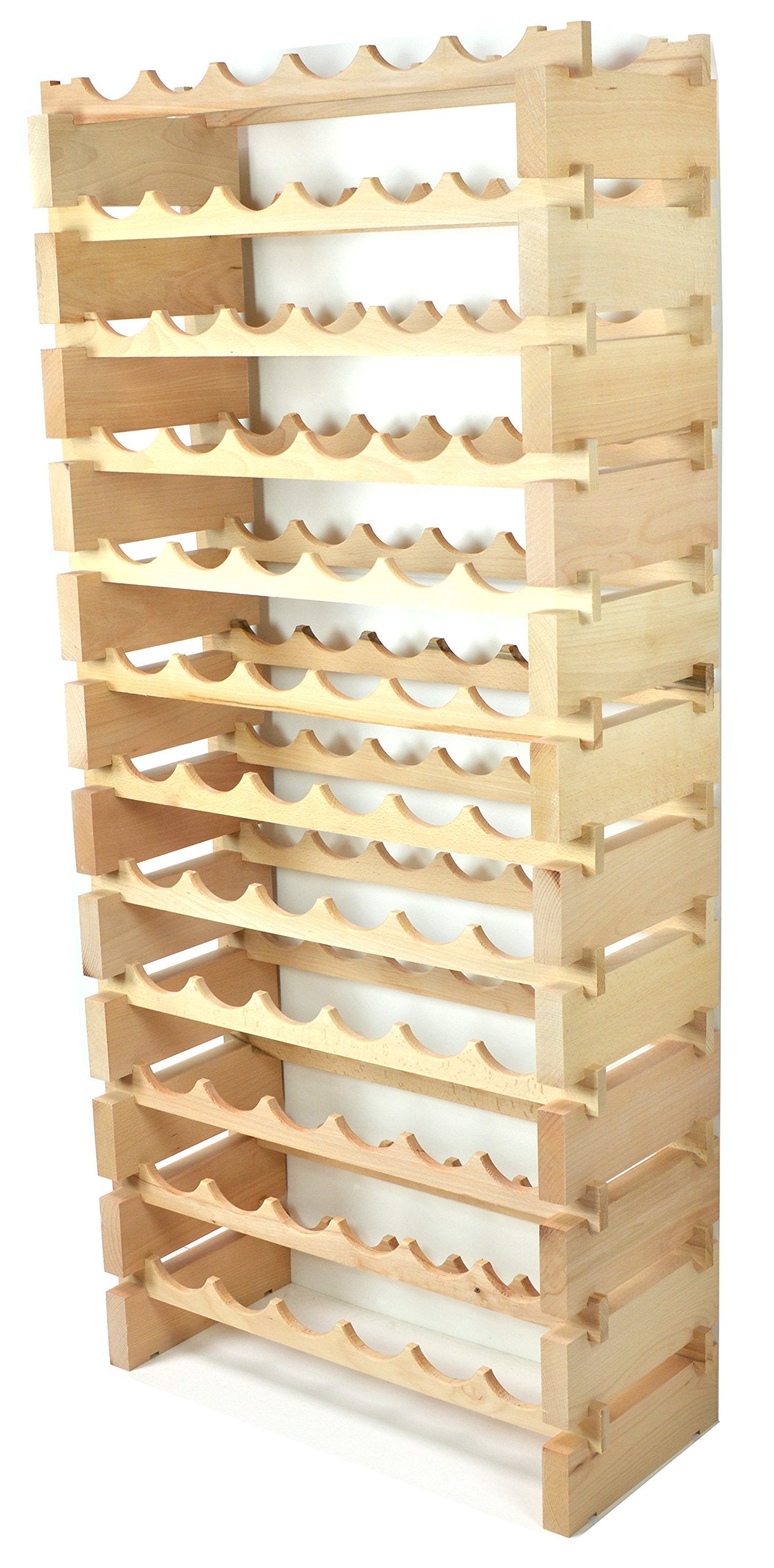 Modular Wine Rack Beechwood 72 Bottle Capacity