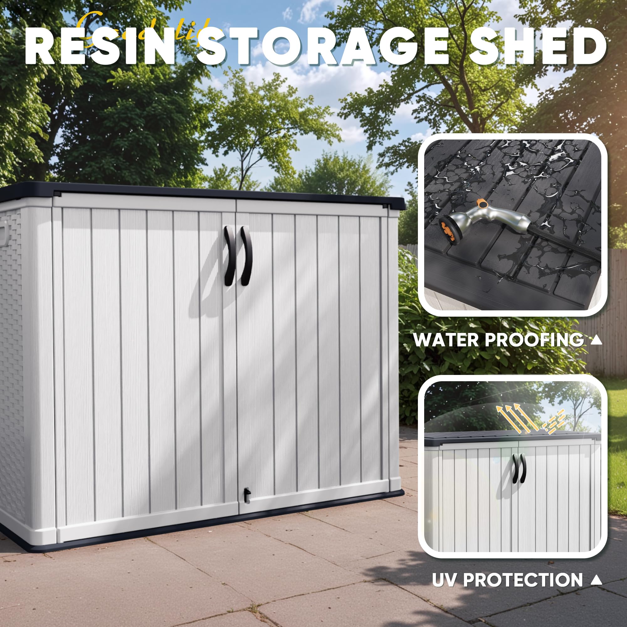 26 Cu Ft Outdoor Storage Cabinet Waterproof Lockable