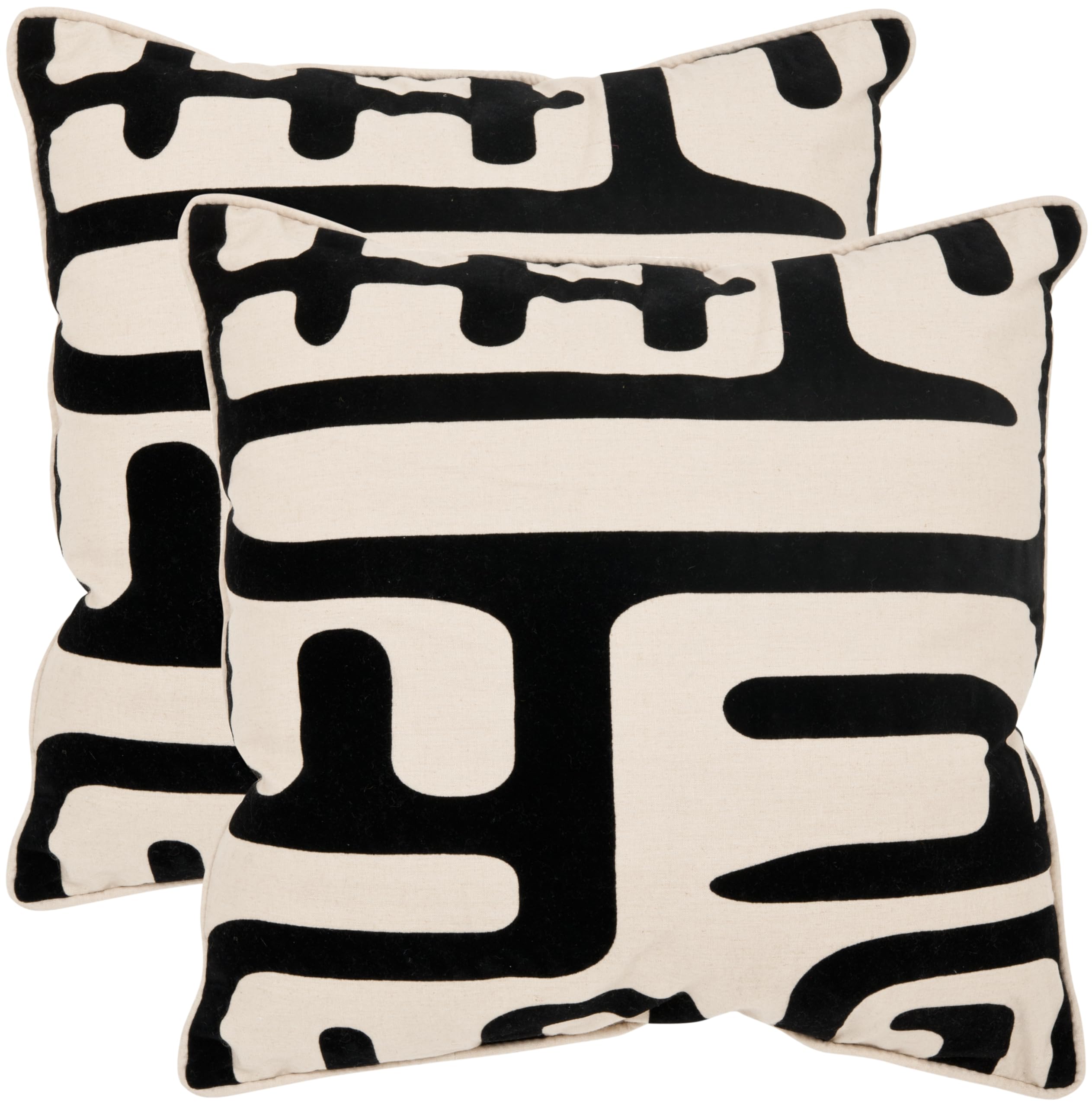 24-Inch Maize Black Throw Pillows Set of 2