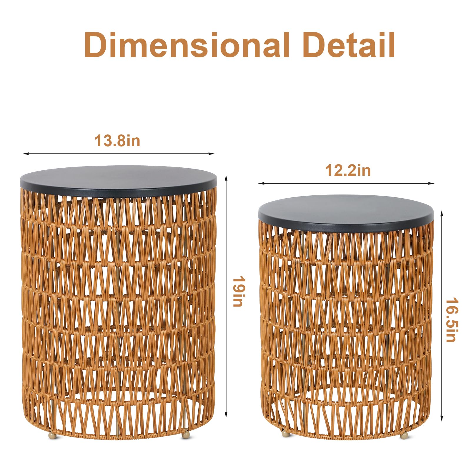 Outdoor Side Table with Dimmable Light