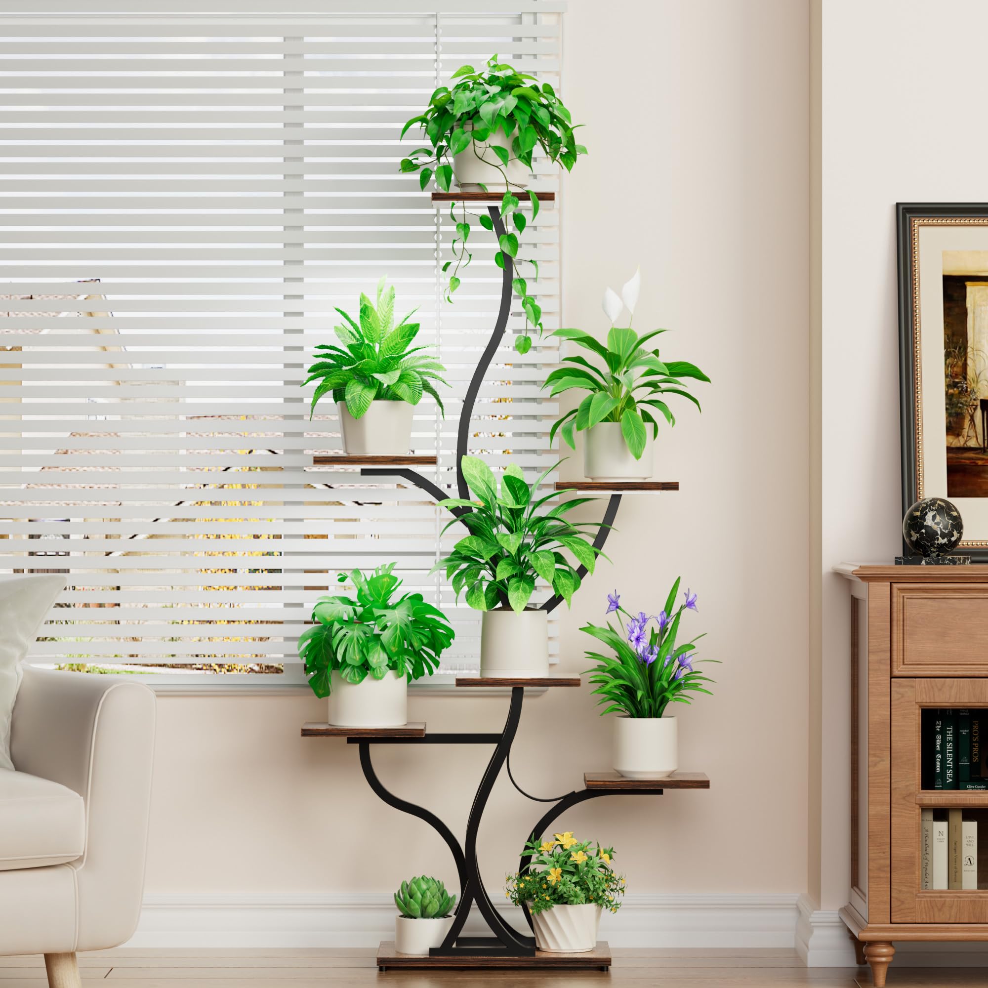 7-Tier Plant Stand with Grow Lights - 59 Inch Tall Corner Display Rack