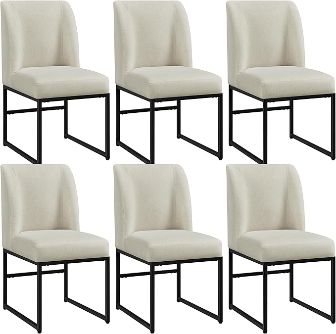 Upholstered Dining Chairs Set of 4 with Mid Back Padded Seat