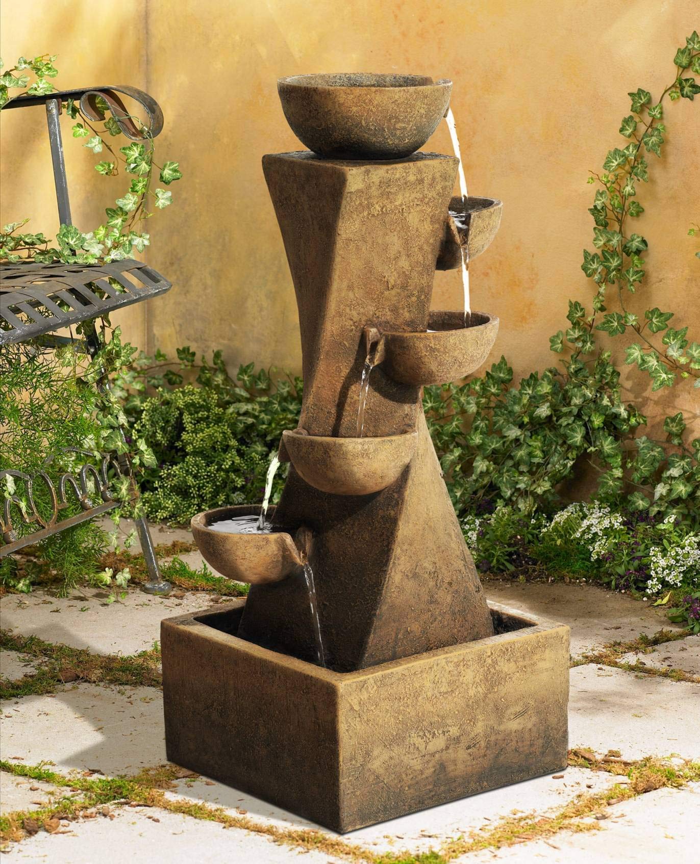 Cascading Bowl Fountain with LED Light
