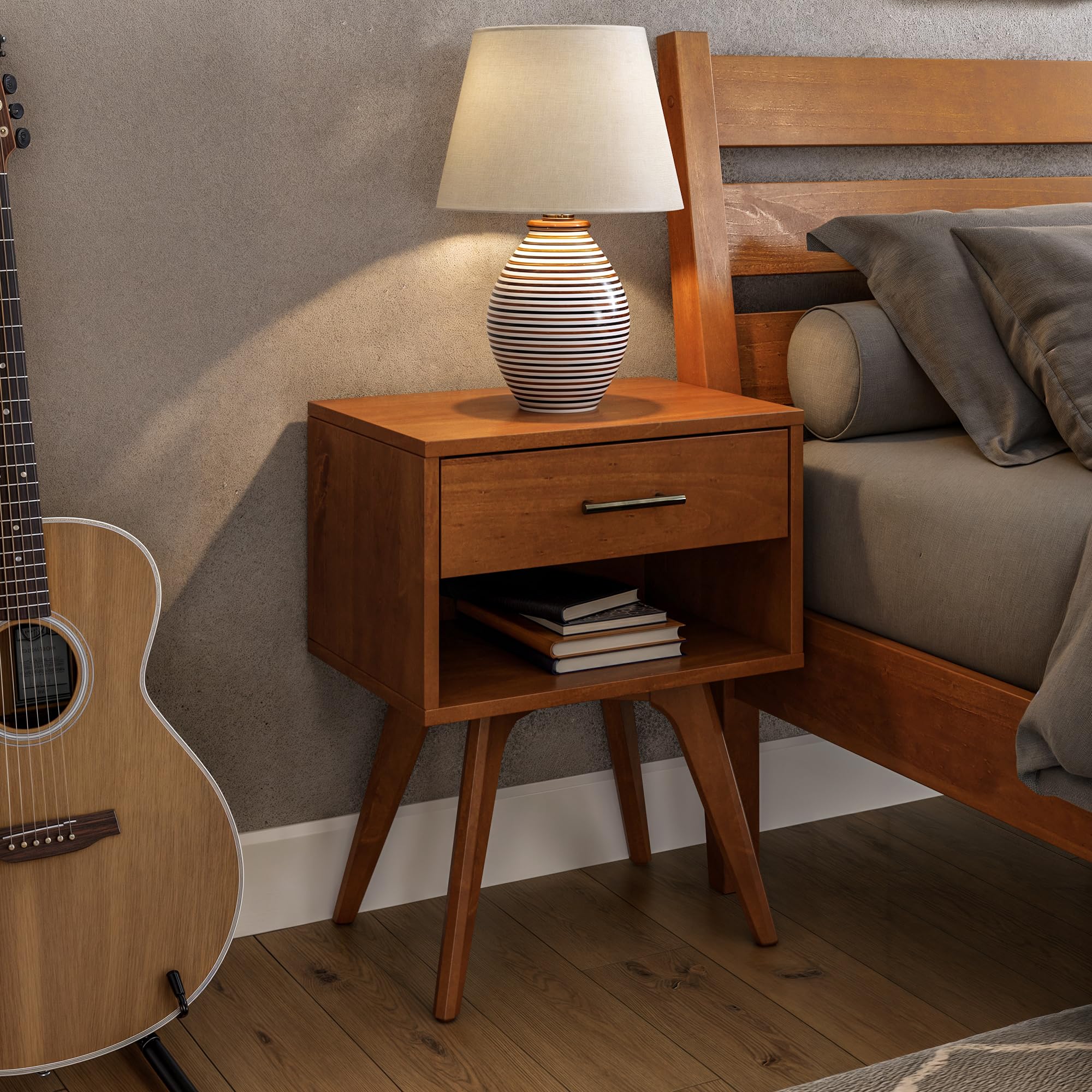 Mid Century Modern One Drawer Nightstand