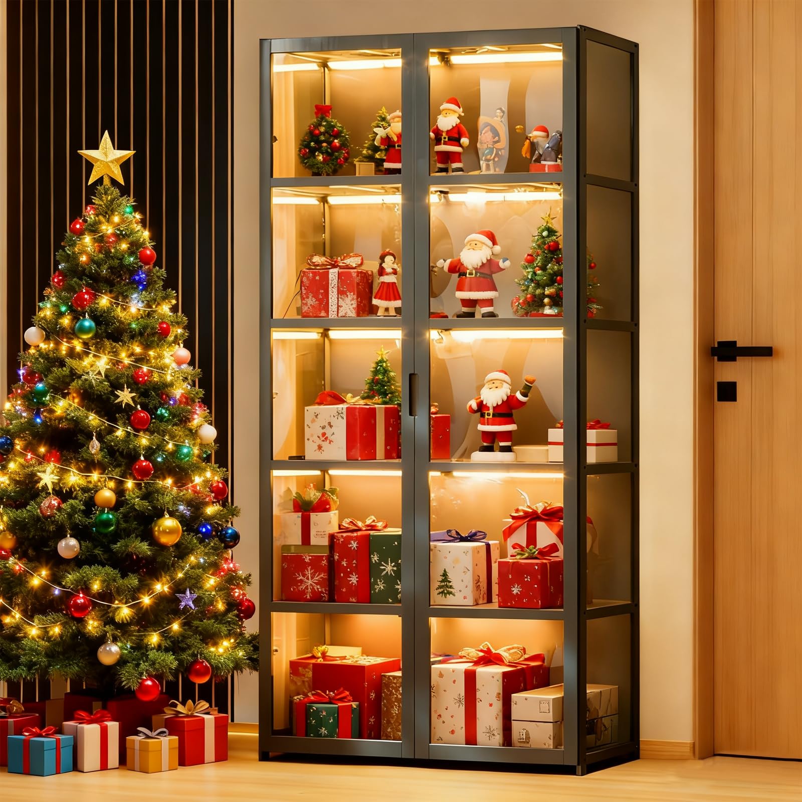 5-Tier Curio Display Cabinet with Acrylic Doors