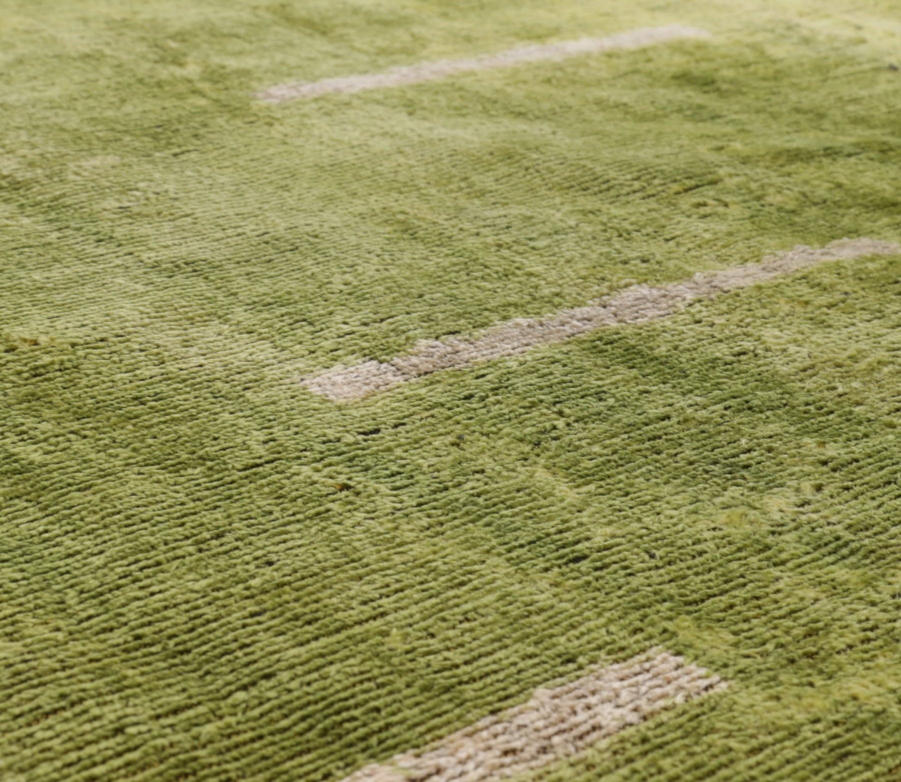 Handmade Velvet Throw Pillow with Green Abstract Design